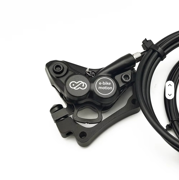 4-Piston Hydraulic E-Bike Disc Brake Set with 3-Pin Motor Cutoff Connectors