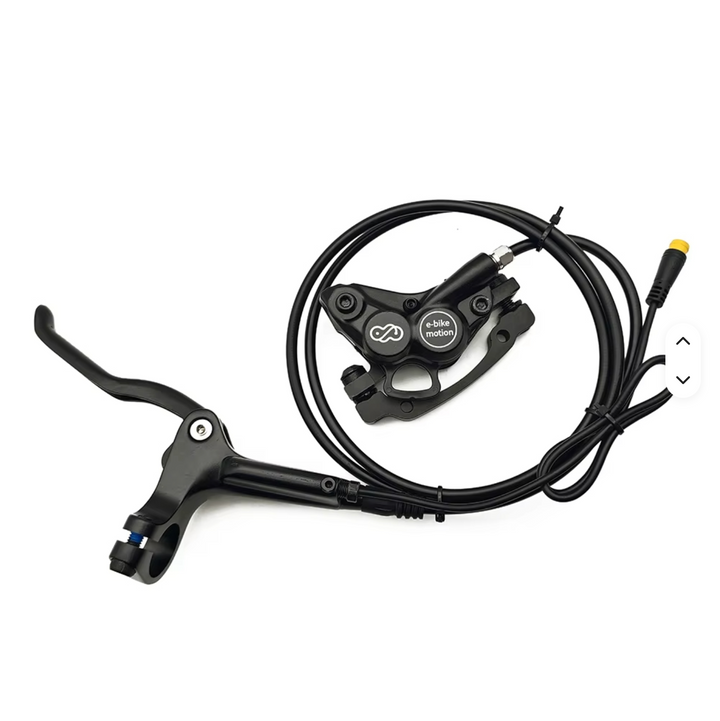 4-Piston Hydraulic E-Bike Disc Brake Set with 3-Pin Motor Cutoff Connectors