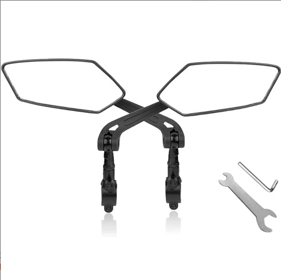 Universal Adjustable Bicycle Rearview Mirror Set | 360° Rotating | Bar End | Pair