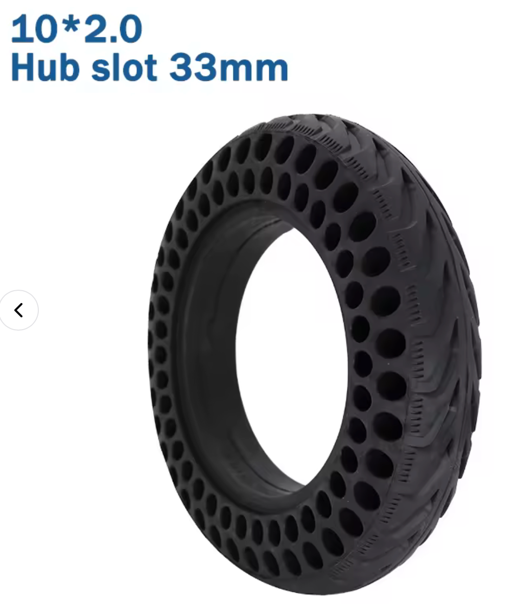 10×2.0-2.5 Solid Scooter Tire – Double Honeycomb Sidewall, Puncture-Proof Upgrade