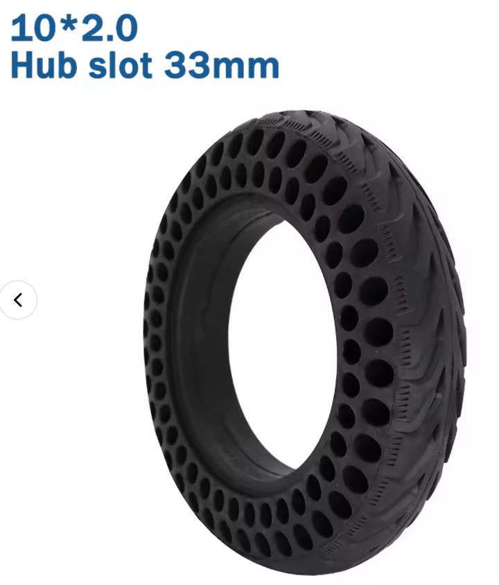 10×2.0-2.5 Solid Scooter Tire – Double Honeycomb Sidewall, Puncture-Proof Upgrade