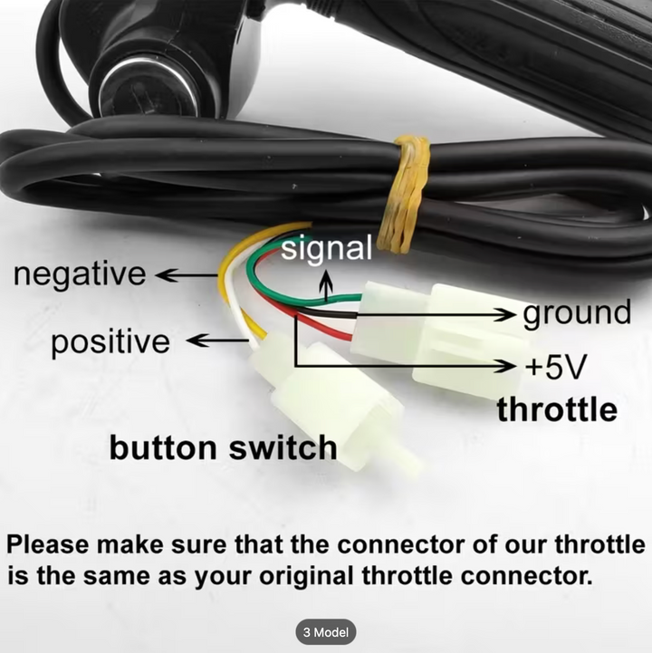L-Faster 48V Throttle Grip with Key and Display — E-Bike/Scooter Control