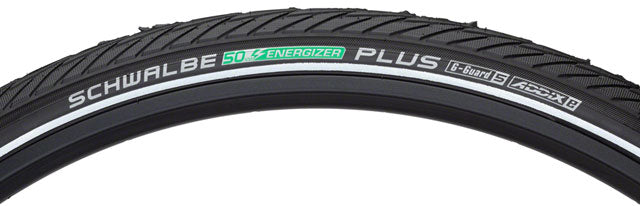 Schwalbe Energizer Plus Tire — 26 x 1.75 Clincher (Wire Bead, Black w/ Reflective, Addix E50)
