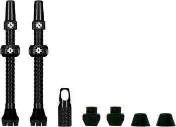 Muc-Off V2 Tubeless Valve Kit - 80mm Presta, Black, Aluminum, Pair