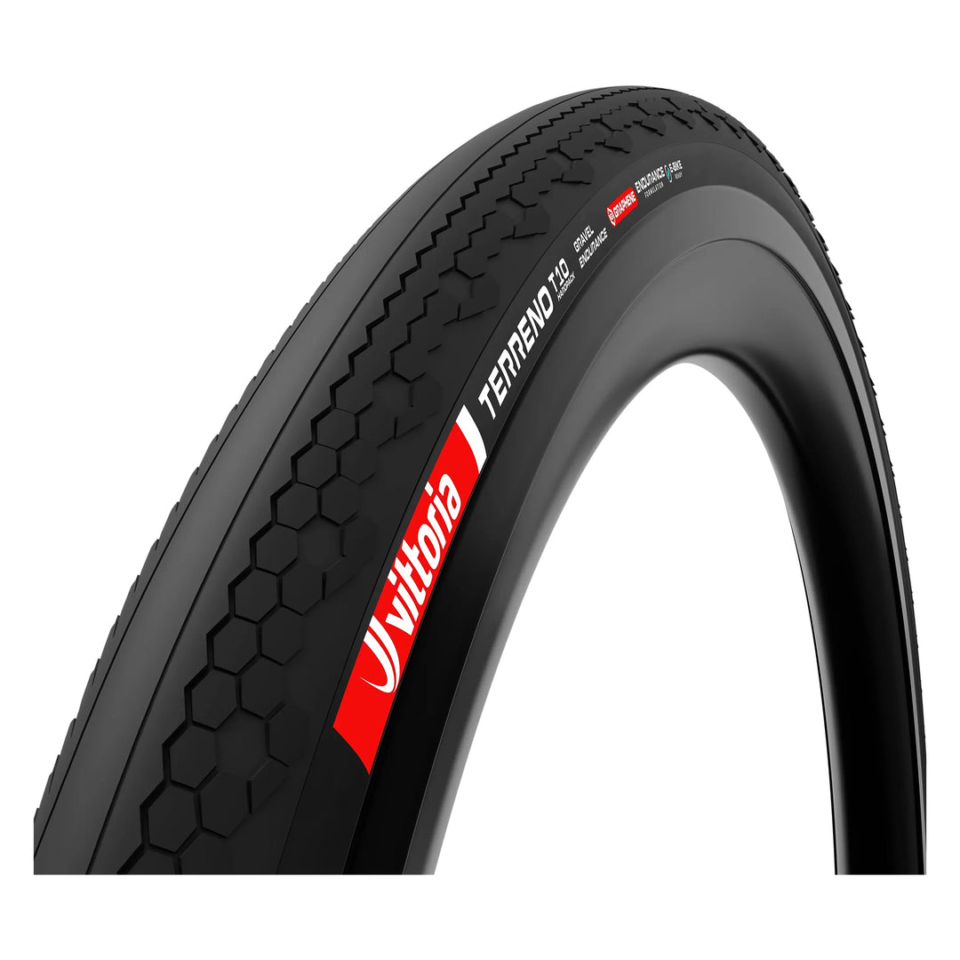 Black bicycle tire with Sottopia branding on a white background