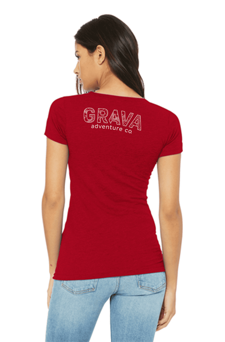 Topo Map Petite T-shirt - Grava Adventure Corporation