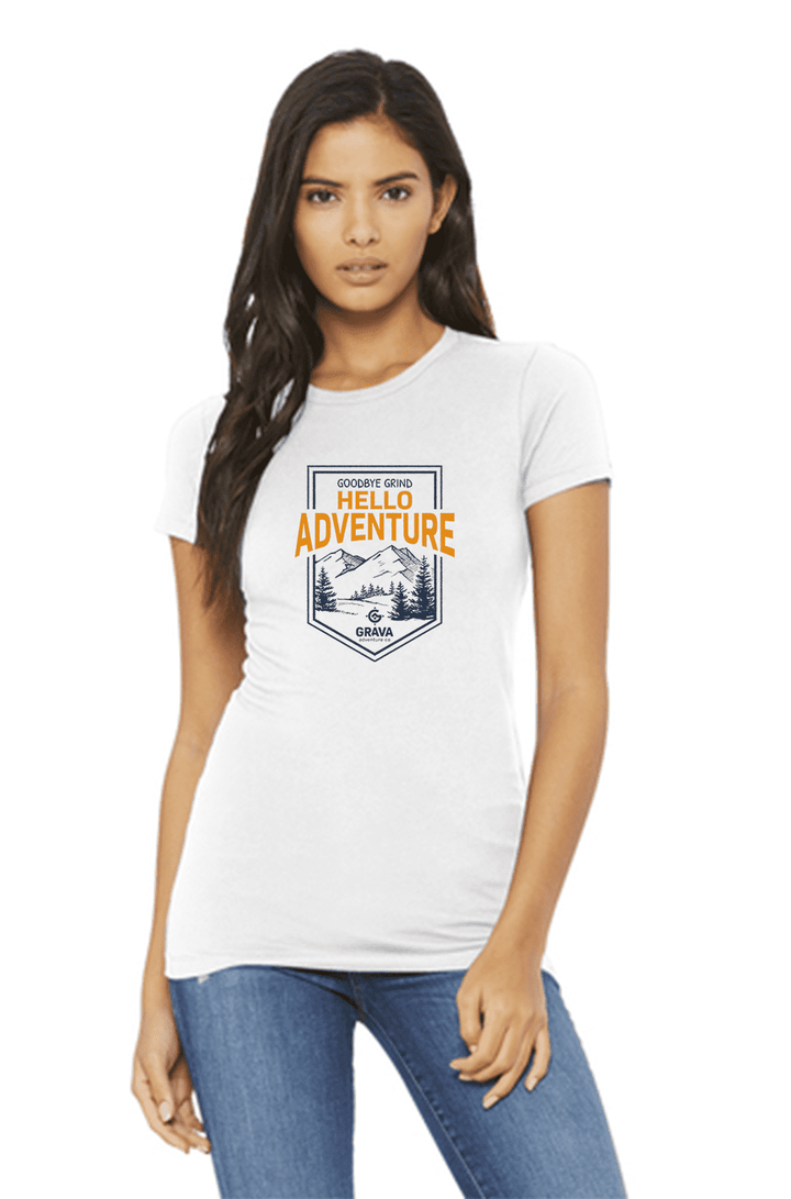 Hello Adventure Petite T-shirt - Grava Adventure Corporation