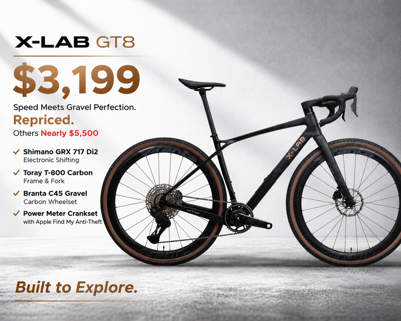 X-Lab GT8 Gravel Bike - Shimano GRX Di2, Power Meter, Branta C45 Carbon Wheels