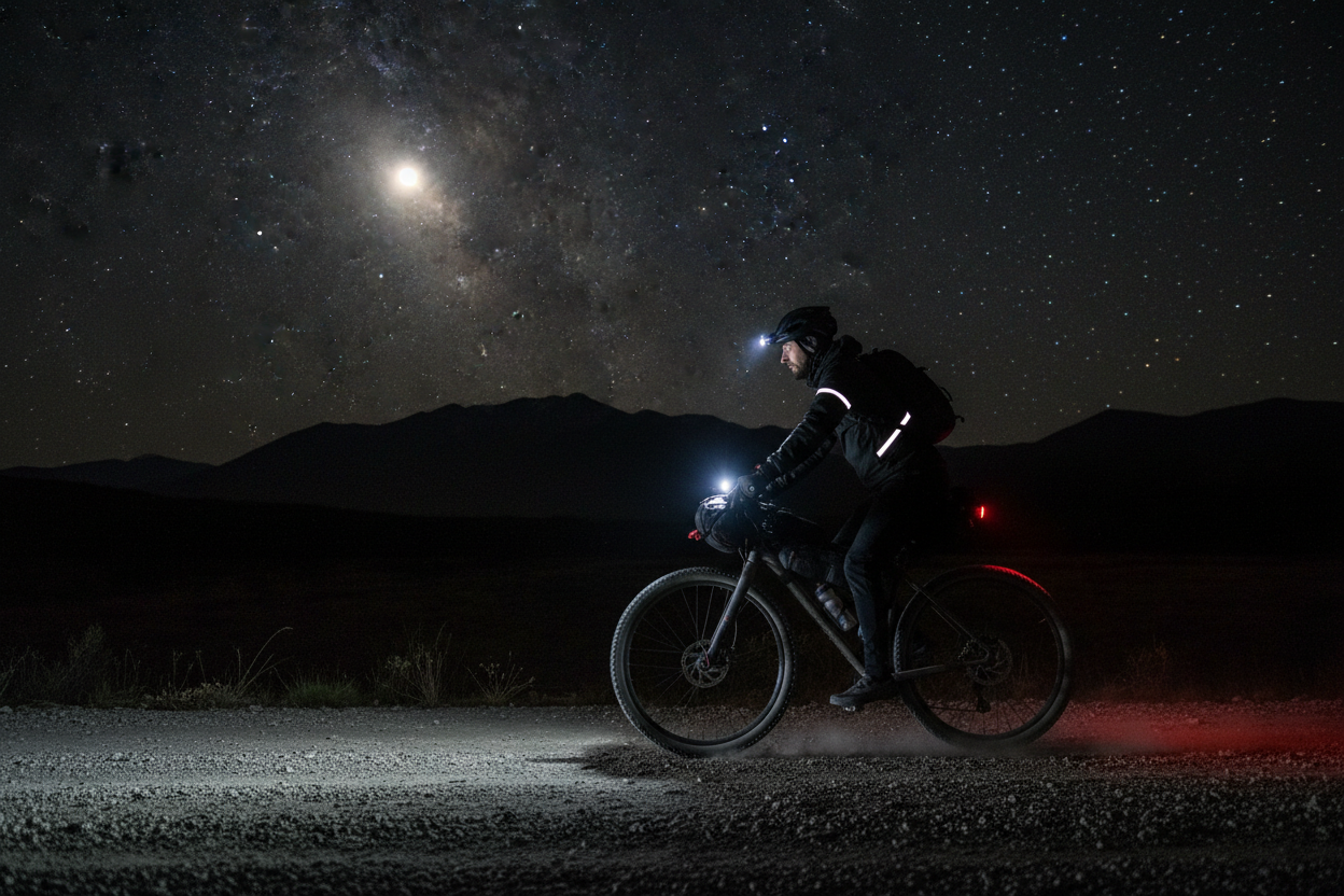 Bicycle Rider At Night