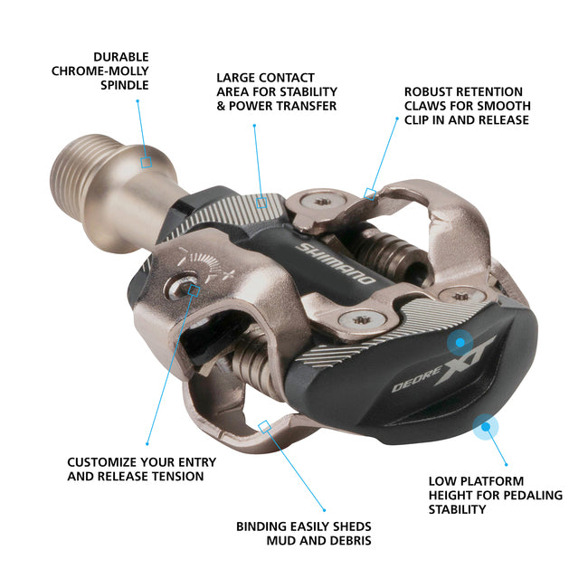 Shimano Deore XT PD-M8100 SPD Pedals | XC / MTB | SM-SH51 Cleats Included