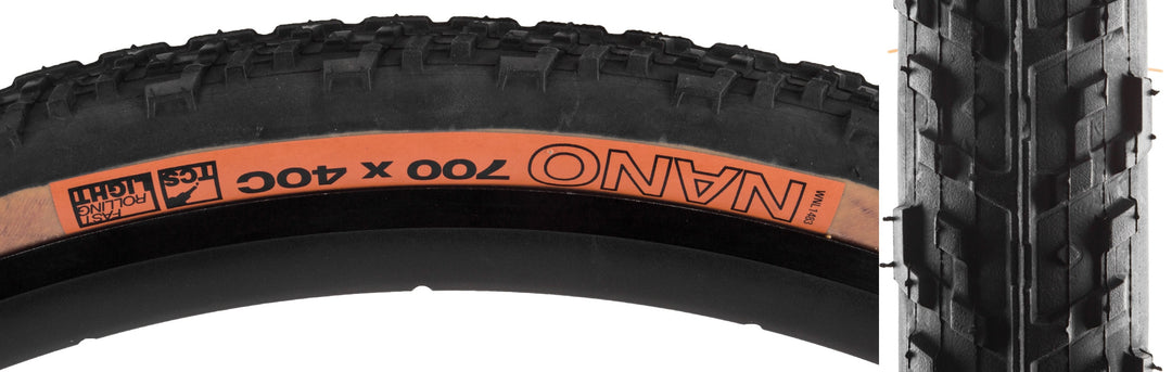 WTB Nano 700x40 TCS Light Fast Rolling gravel tire with tan sidewalls